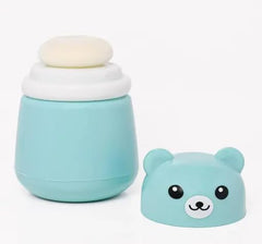 TRIDALAM Baby Powder Puff with Storage Case | Soft Cotton Powder Applicator for Newborn & Babies | Gentle Baby Powder Puff | Blue | Pack of 1