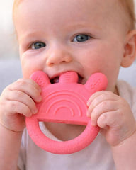 Silicone Rainbow Shape Baby Teether Pink | Silicone Teething Toy for Infants & Toddlers | Baby Teether for Chewing & Gum Stimulation