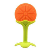 Orange Shape Silicone Baby Teether | BPA Free Soft Teething Toy for Babies | Food Grade Silicone Gum Massager | Easy Grip Baby Chew Toy | 3+ Months