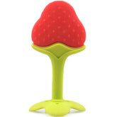 Strawberry Shape Silicone Baby Teether | BPA Free Soft Chew Toy for Babies | Easy Grip Teething Relief | Infant Gum Massager | Baby Teether for 3+ Months