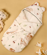 TRIDALAM Baby Super Soft Muslin Wrap for Newborn Baby | Premium Cotton Filled Baby Wrap | Gentle & Breathable Muslin Fabric | Pack of 1 | Assorted Design