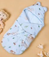 TRIDALAM Baby Super Soft Muslin Wrap for Newborn Baby | Premium Cotton Filled Baby Wrap | Gentle & Breathable Muslin Fabric | Pack of 1 | Assorted Design