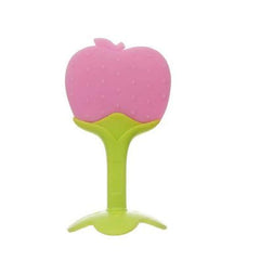TRIDALAM Apple Shape Silicone Baby Teether | BPA Free Soft Teething Toy for Babies | Easy Grip Gum Massager | Food Grade Silicone | Baby Teether for 3+ Months