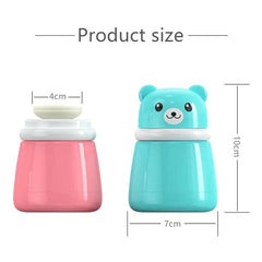 TRIDALAM Baby Powder Puff with Storage Case | Soft Cotton Powder Applicator for Newborn & Babies | Gentle Baby Powder Puff | Blue | Pack of 1