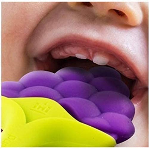 Grapes Shape Silicone Baby Teether | BPA Free Soft Teething Toy for Babies | Food Grade Silicone Gum Massager | Easy Grip Baby Chew Toy | 3+ Months