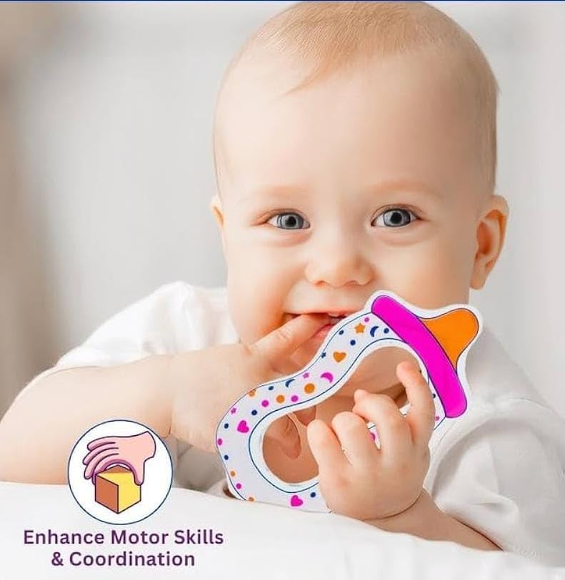 BPA-Free Baby Teether for 6–12 Months | Cooling Water-Filled Soft Teething Toy with Carry Case | Easy Grip, Non-Toxic & Travel-Friendly Infant Teething Ring