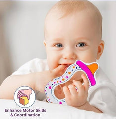 BPA-Free Baby Teether for 6–12 Months | Cooling Water-Filled Soft Teething Toy with Carry Case | Easy Grip, Non-Toxic & Travel-Friendly Infant Teething Ring