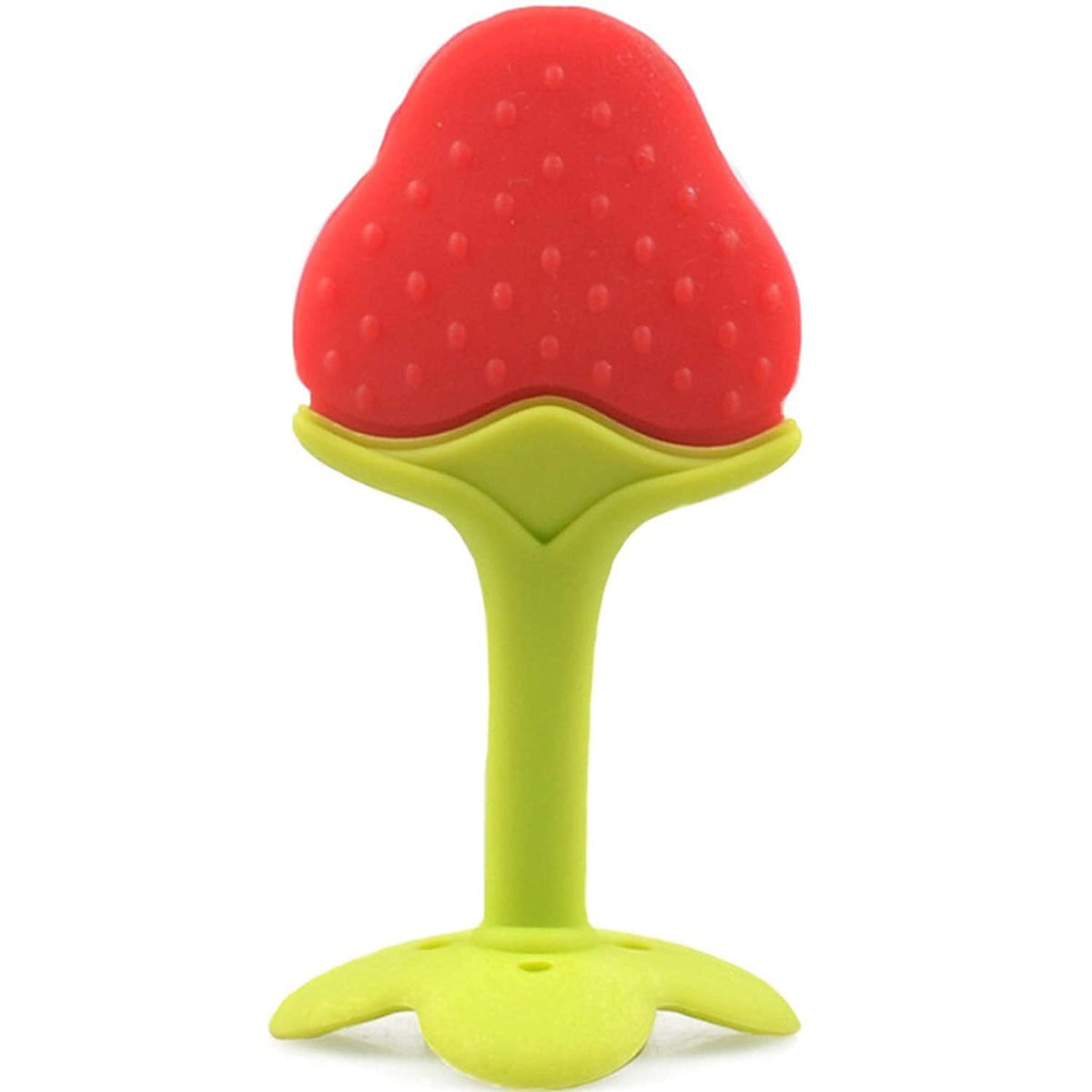 Strawberry Shape Silicone Baby Teether | BPA Free Soft Chew Toy for Babies | Easy Grip Teething Relief | Infant Gum Massager | Baby Teether for 3+ Months