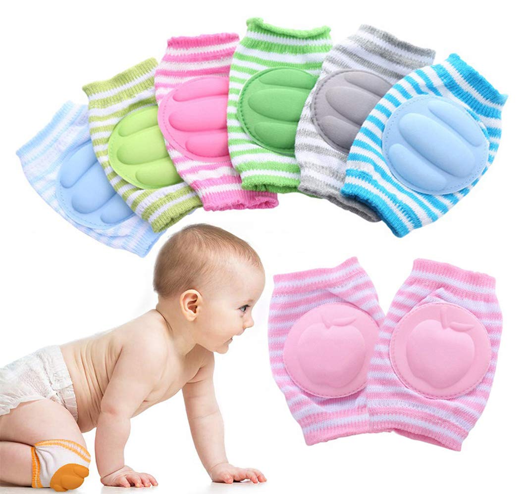 TRIDALAM Baby Knee Pads for Crawling | Soft Anti-Slip Knee Protectors | Breathable Cotton Knee Guards for Babies | Knee Safety Pads | Unisex | Pack of 2
