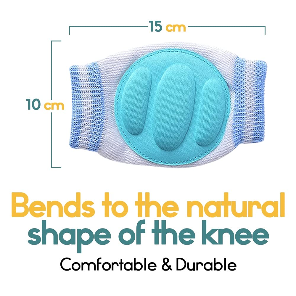 TRIDALAM Baby Knee Pads for Crawling | Soft Anti-Slip Knee Protectors | Breathable Cotton Knee Guards for Babies | Knee Safety Pads | Unisex | Pack of 2