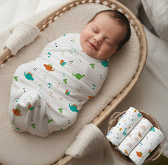 TRIDALAM Muslin Baby Swaddle Blanket for Newborn | Ultra Soft Breathable Cotton Muslin Wrap | Assorted Prints | Pack of 1 | 0-6 Months