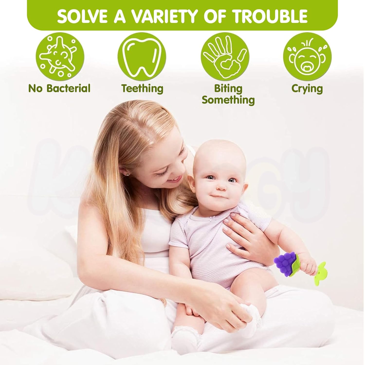 Baby Teether for 3 to 12 Months | Silicone Teething Toys & Soft Chew Toy for 3 Month Old Baby | BPA-Free Giraffe & Fruit Shapes with Finger Toothbrush | Ideal Baby Gift Set Boys Girls