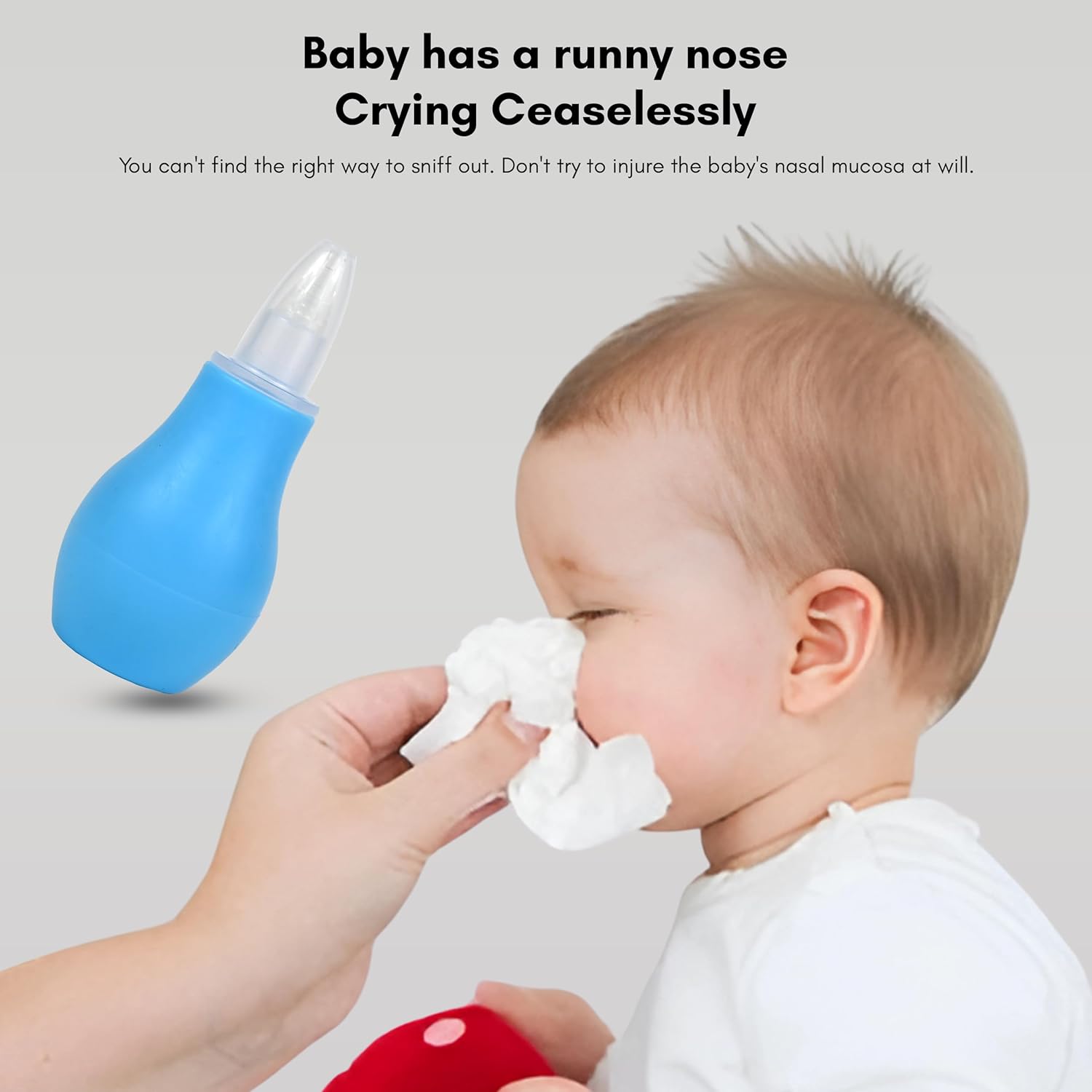 Baby Nasal Aspirator for Newborn & Kids, Soft Silicone Nose Cleaner Pump, Safe & Gentle Manual Nasal Suction Cleaner for Infants (Pack of 1)