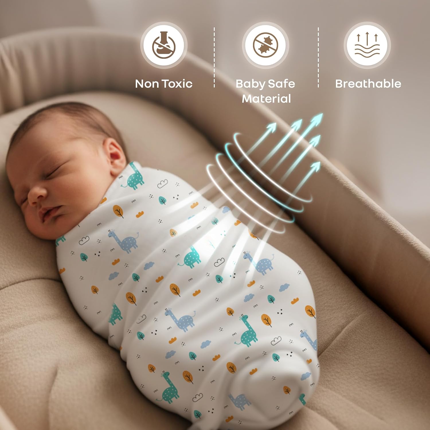 TRIDALAM Muslin Baby Swaddle Blanket for Newborn | Ultra Soft Breathable Cotton Muslin | Assorted Prints | Pack of 4 | 0-6 Months