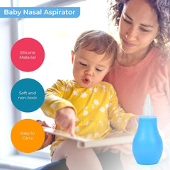 Baby Nasal Aspirator for Newborn & Kids, Soft Silicone Nose Cleaner Pump, Safe & Gentle Manual Nasal Suction Cleaner for Infants (Pack of 1)