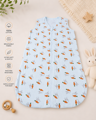 100% Muslin Cotton Baby Sleeping Bag for Newborn Baby | Assorted Designs | Breathable Wearable Sleep Sack | Ultra Soft Baby Sleep Bag | 0–6 Months