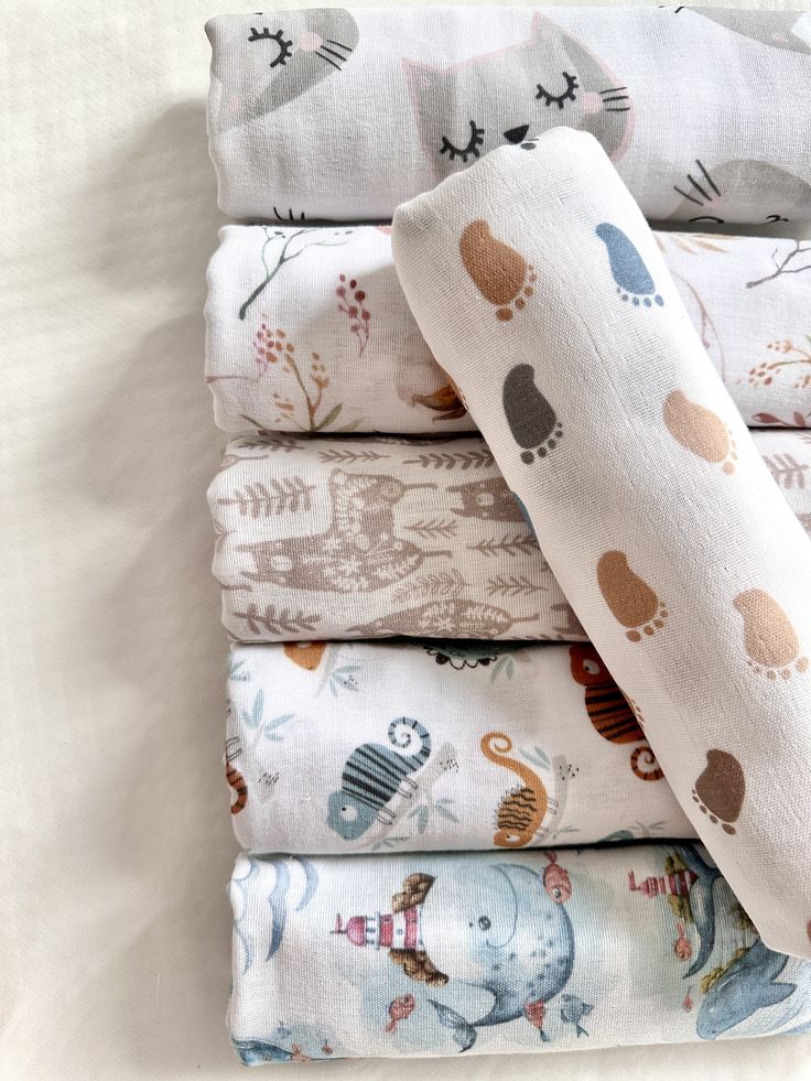 TRIDALAM Muslin Baby Swaddle Blanket for Newborn | Ultra Soft Breathable Cotton Muslin | Assorted Prints | Pack of 3 | 0-6 Months