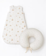 TRIDALAM Premium Muslin Baby Feeding Pillow & Sleeping Bag Combo | Soft, Breathable Baby Essentials | Assorted Prints  Product Descripti