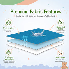 TRIDALAM Premium Baby Dry Sheet Pack of 2 | Soft, Quick-Dry & Reusable Mattress Protector | Assorted Prints