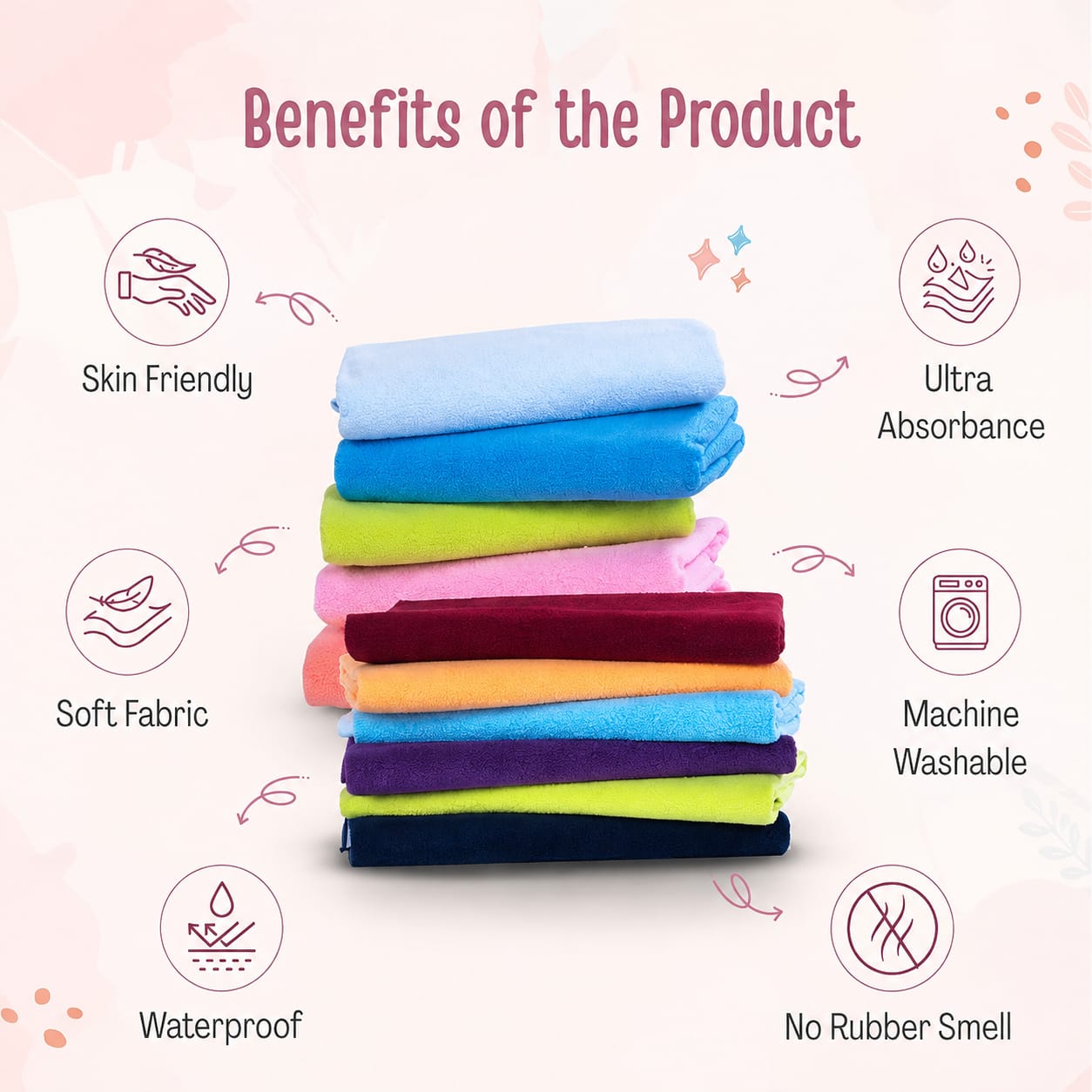 TRIDALAM Premium Baby Dry Sheet Pack of 2 | Soft, Quick-Dry & Reusable Mattress Protector | Assorted Prints