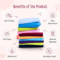 TRIDALAM Premium Baby Dry Sheet Pack of 2 | Soft, Quick-Dry & Reusable Mattress Protector | Assorted Prints