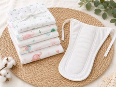 TRIDALAM Premium Muslin Padded Baby Nappy Pack of 6 | Soft, Breathable & Reusable Cloth Diapers | Assorted Prints