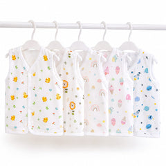 TRIDALAM Muslin Cotton Baby Jhabla Pack of 5 for Newborn (0–3 Months) | Soft & Breathable Front Open | Assorted Prints