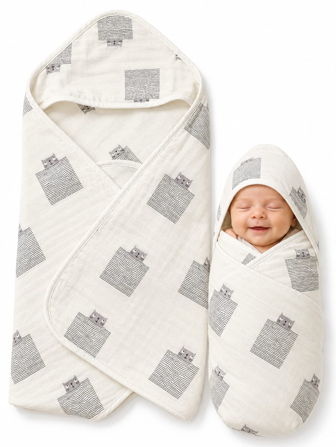 TRIDALAM Premium Muslin Baby Blanket for Newborn | Super Soft & Lightweight Baby Blanket | Breathable Muslin Fabric | Gentle Baby Blanket | Pack of 1 | Assorted Print