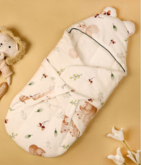 TRIDALAM Baby Super Soft Muslin Wrap for Newborn Baby | Premium Cotton Filled Baby Wrap | Gentle & Breathable Muslin Fabric | Pack of 1 | Assorted Design