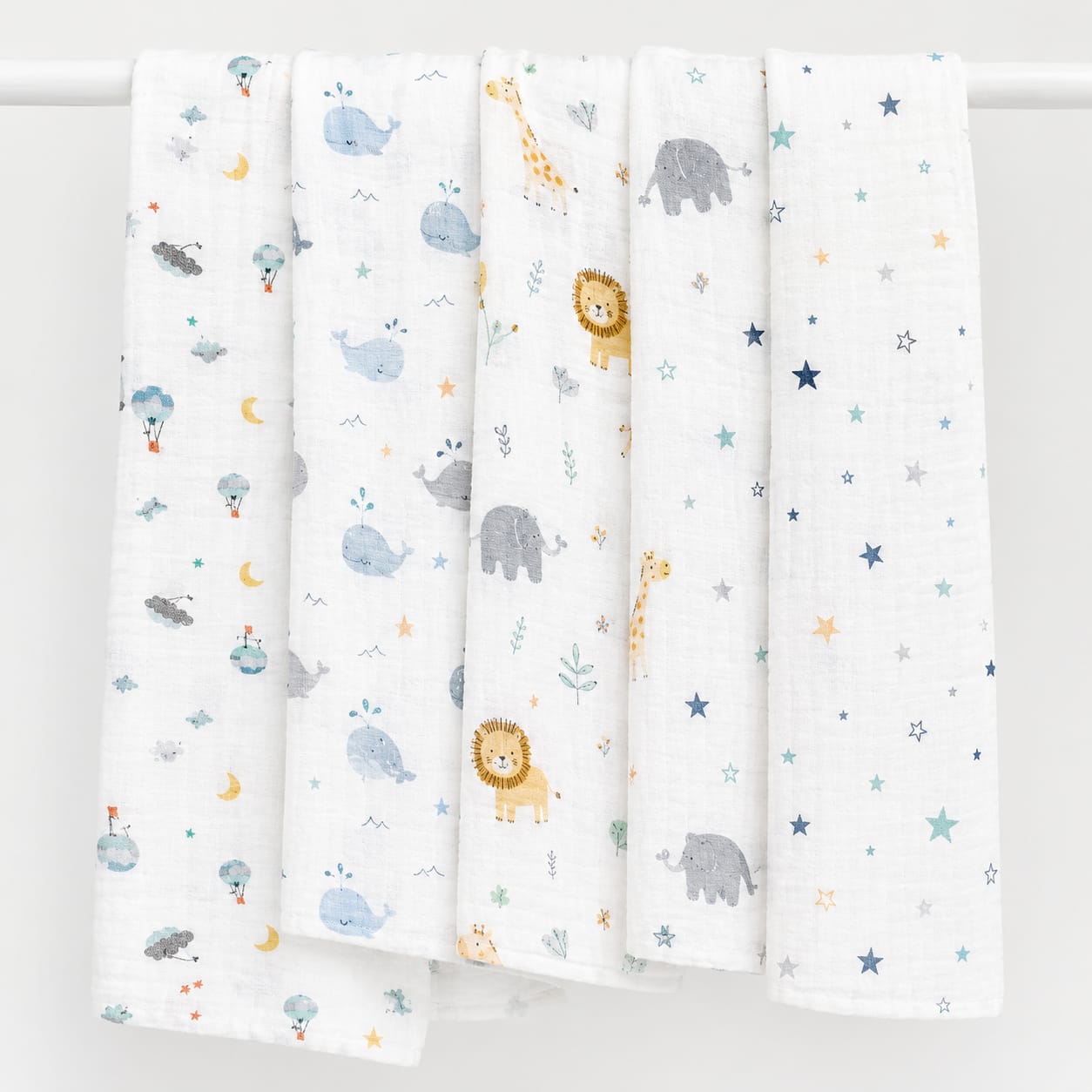 TRIDALAM Muslin Baby Towel for Newborn | Super Soft & Lightweight Baby Bath Towel | Breathable Muslin Fabric | Gentle Baby Towel | Pack of 1 | Assorted Print