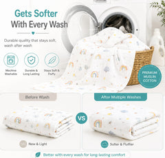 TRIDALAM Muslin Baby Towel for Newborn | Super Soft & Lightweight Baby Bath Towel | Breathable Muslin Fabric | Gentle Baby Towel | Pack of 1 | Assorted Print