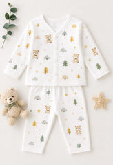 TRIDALAM Muslin Pant & Jhabla Set for Newborn Baby | Double Layer Winter & Rainy Season Baby Dress Set | Soft & Gentle on Delicate Skin | 0–3 Months | Assorted Print | Pack of 1