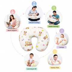 TRIDALAM Muslin Baby Feeding Pillow for Newborn (0–9Months) | Soft & Breathable Nursing Support Pillow | Assorted Prints