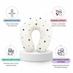 TRIDALAM Newborn Muslin Feeding Pillow | Soft Baby Nursing Support Cushion (0–9 Months) | Breathable Fabric | Assorted Prints Pack Of 1