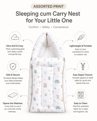 TRIDALAM Newborn Muslin Feeding Pillow | Soft Baby Nursing Support Cushion (0–3 Months) | Breathable Fabric | Assorted Prints
