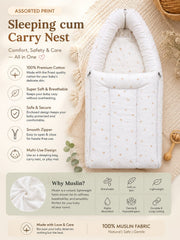 TRIDALAM Newborn Muslin Feeding Pillow | Soft Baby Nursing Support Cushion (0–3 Months) | Breathable Fabric | Assorted Prints