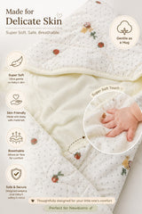 TRIDALAM Baby Super Soft Muslin Wrap for Newborn Baby | Premium Cotton Filled Baby Wrap | Gentle & Breathable Muslin Fabric | Pack of 1 | Assorted Design