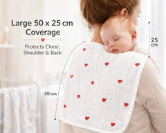 TRIDALAM Muslin Baby Burp Cloth for Newborn | Super Soft & Absorbent Baby Burp Cloth | Lightweight & Breathable Muslin Fabric | Gentle Baby Feeding Cloth | Pack of 4 | Assorted Prints